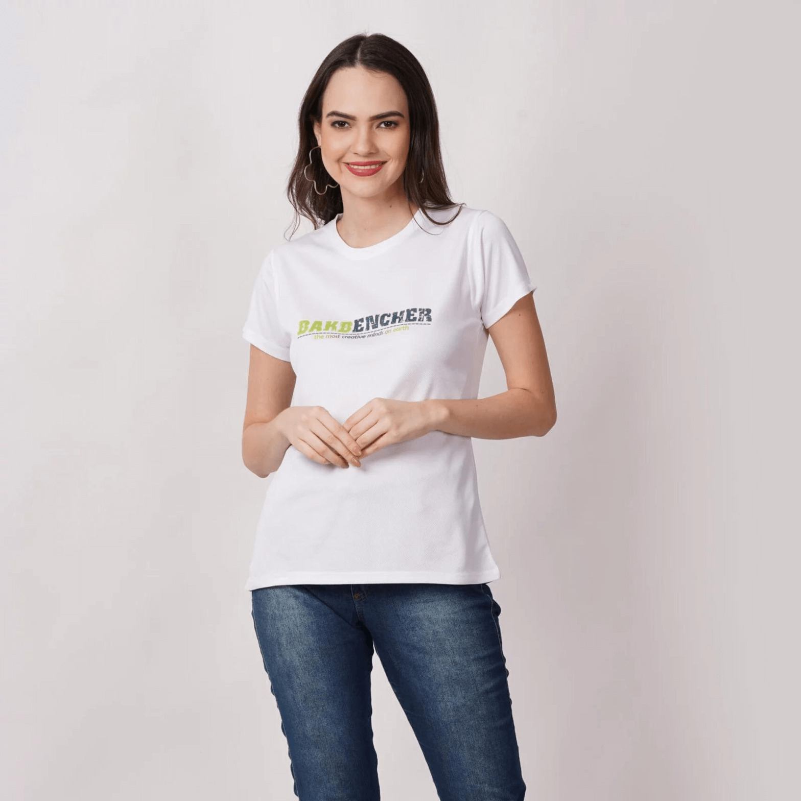 Bakbenchers Printed Women White Tshirt
