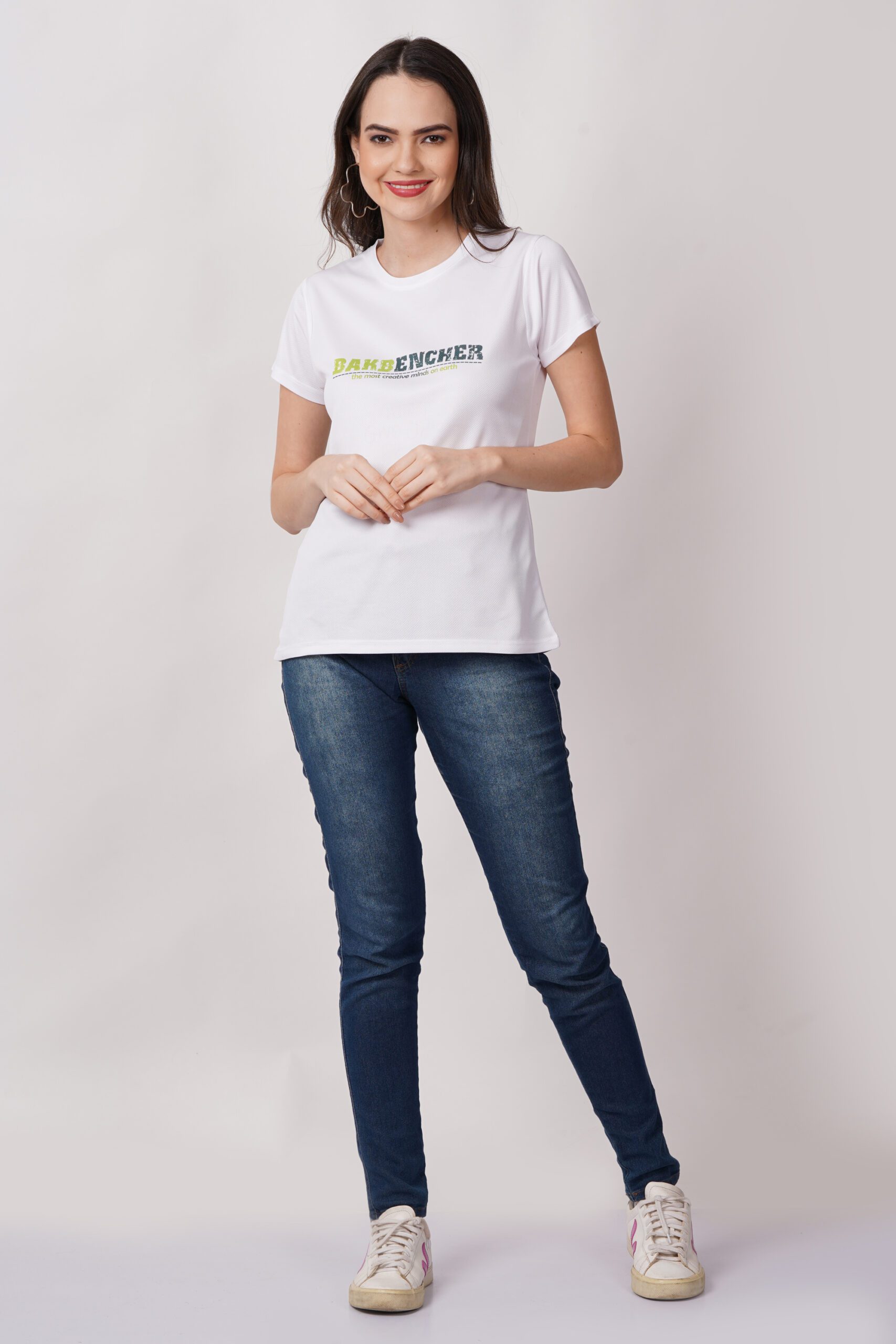 Bakbenchers Printed Women White Tshirt - Image 2