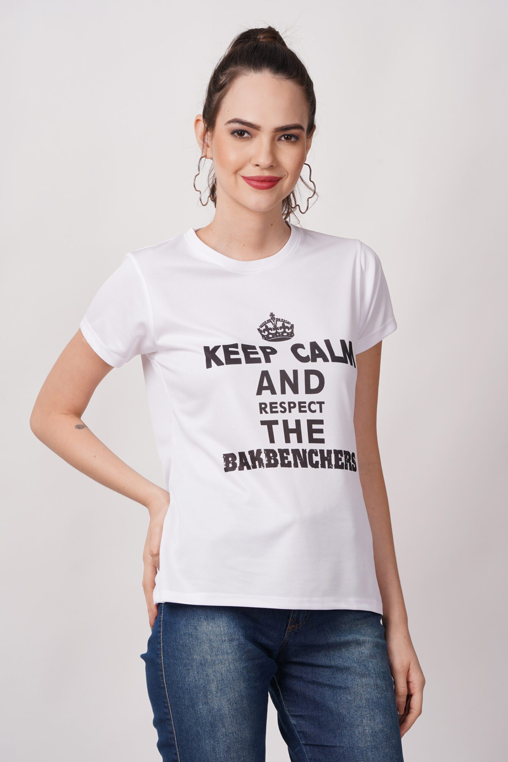Bakbenchers Combo Quotes Printed Women White Tshirts - Image 4