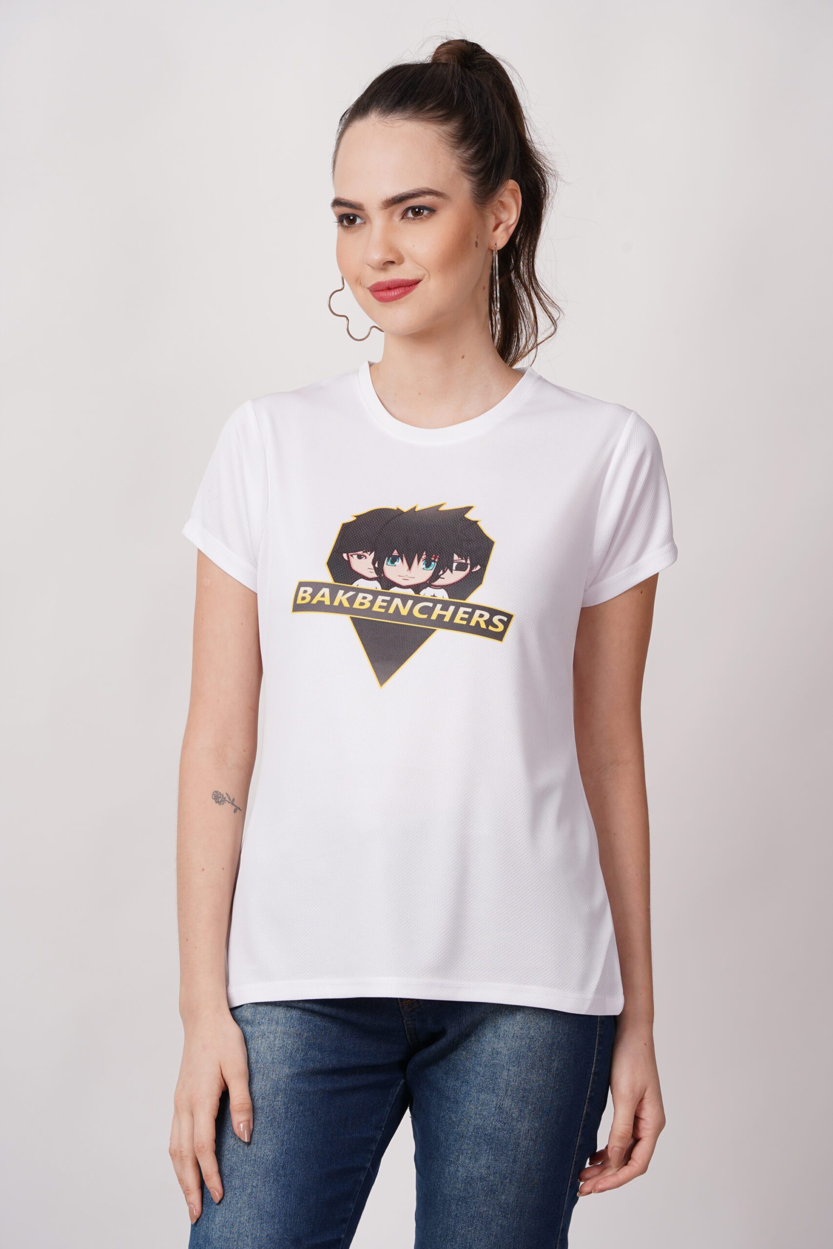 Round Neck Women Printed White Tshirts Combo - Image 5
