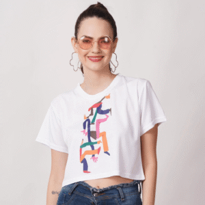 Women Colorful Graphic Printed White Tshirt