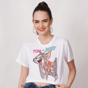 Women Cartoon Graphic White Tshirt